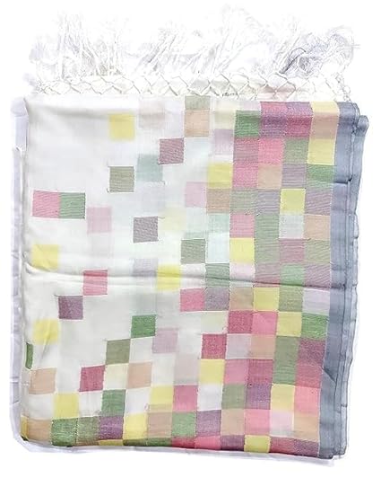 RKRIT Bengalore Silk and Pure Cotton Women's Handloom,White5 - Image 4