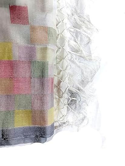 RKRIT Bengalore Silk and Pure Cotton Women's Handloom,White5 - Image 5