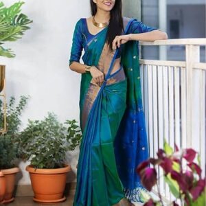 SGF11- Women's Kanjivaram Woven Soft Silk Saree With Blouse Piece