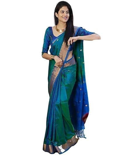 SGF11- Women's Kanjivaram Woven Soft Silk Saree With Blouse Piece - Image 4