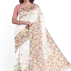 RKRIT Bengalore Silk and Pure Cotton Women's Handloom,White5