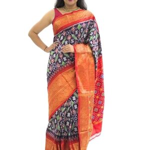 SWARN SUTRA Pure handloom Pochampalli Double Ikkat Silk Cola Color Saree