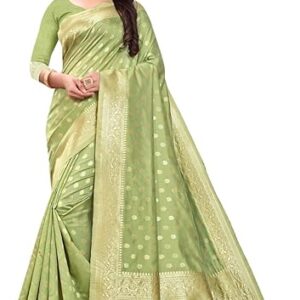 C J Enterprise Women's Pure Kanjivaram Silk Saree Banarasi Soft Sari With Blouse Piece For Wedding (Pari124-50)