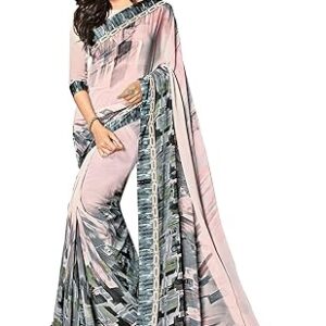 xfinitiveprovisom saree mart smart brand Women's Ruffle Saree Lycra Fabric With Blouse Piece