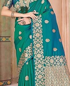 MADHUHANSH Kashmiri Cotton Patola Saree for Women | Cotton Saree | Sarees with Unstitched Blouse | Saree with Blouse Piece | Soft and Skin Friendly