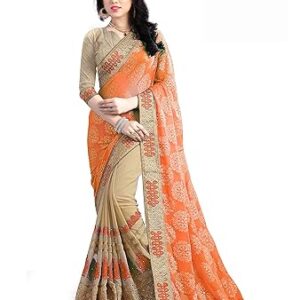 desiuyoker saree mart smart brand Women's Ruffle Saree Lycra Fabric With Blouse Piece