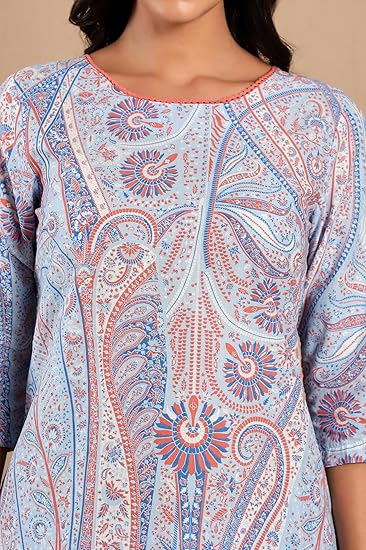 W for Woman Paisley Knee Length Cotton Woven Women's Kurta Pant Set - Image 2